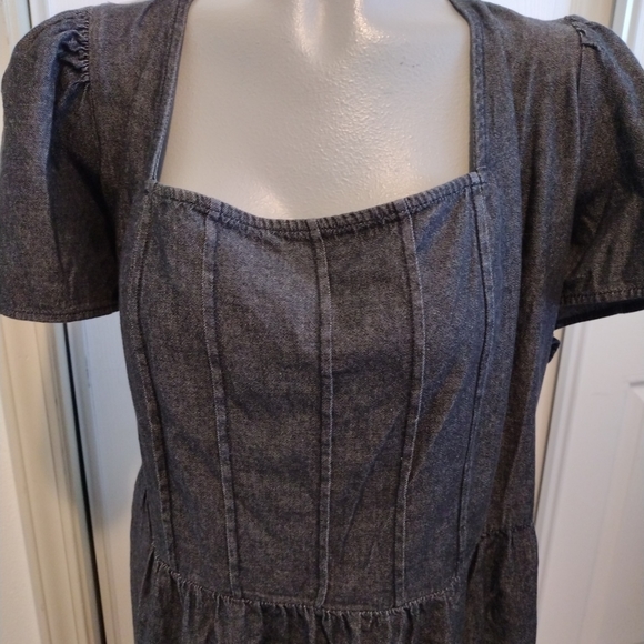 NWT Terra & Sky Women's Size 4x 28-30w Square Neck Short Sleeves Swing Dress - Picture 3 of 4